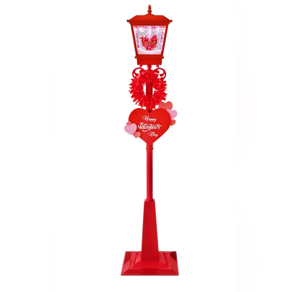 Valentine's Day 70 in Musical Snowy Valentine's Day Red Street Street Lamp.